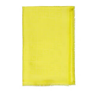 Givenchy 4g Motif Fringed Shawl In Yellow