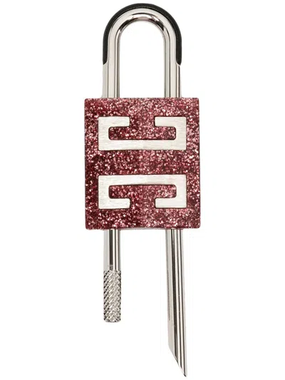 Givenchy 4g-motif Glittered Padlock In Metallic