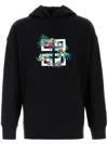 Givenchy Black Embroidered Hoodie In Black