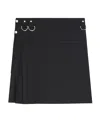 Givenchy Jupe Kilt En Laine Et Mohair In Black