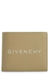 Givenchy 4g-motif Leather Bifold Wallet In Khaki