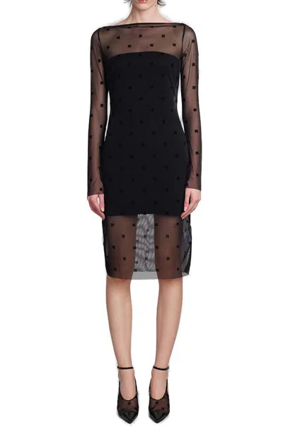 Givenchy 4g Semi-sheer Midi Dress In Black
