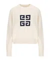 Givenchy White Crewneck Sweater With 4g Logo On The Front In Cashmere Woman In White
