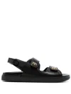 Givenchy Women Leather Sandals With 4g Metal Details In Black