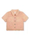 Givenchy 4g-motif Short-sleeve Tweed Shirt In Pink