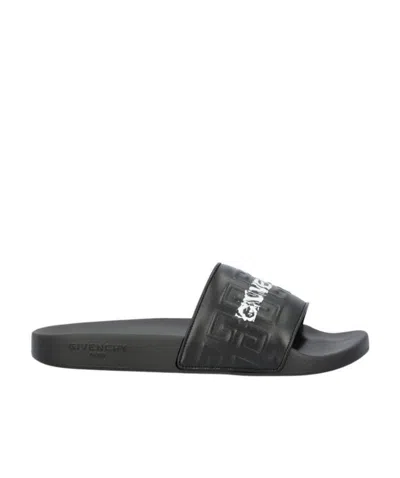 Givenchy 4g Motif Slides In Black