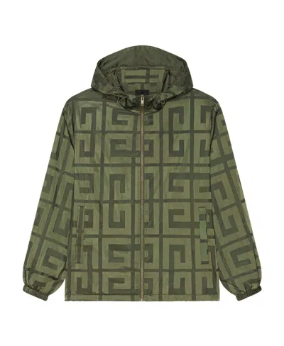 Givenchy 4g-motif Taffeta Jacket In Green