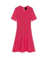 Givenchy 4g Open-knit Flared Dress In Red