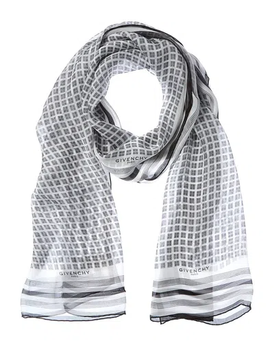 Givenchy 4g Outline Silk Scarf In Metallic