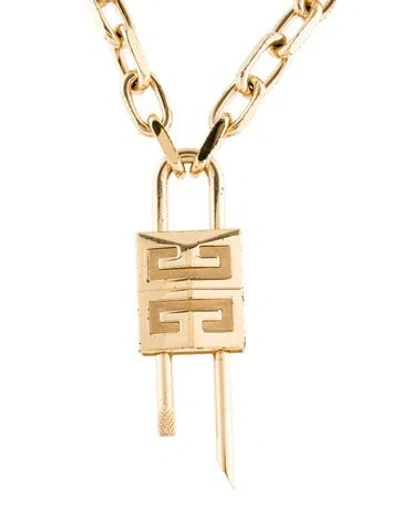 Pre-owned Givenchy 4g Padlock Pendant Necklace, 21.5" In Multi