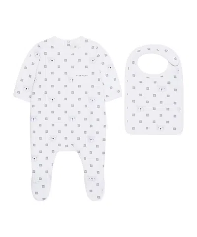 Givenchy 4g Pajamas Bib Gift Set In White