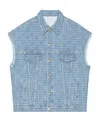 Givenchy 4g-pattern Denim Gilet In Blue