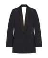 Givenchy Wool-mohair Draped Blazer In Black