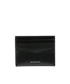 Givenchy Logo Glossed Leather Card Holder In Black