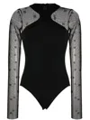 Givenchy 4g Tulle Sleeve Halter Neck Bodysuit In Black