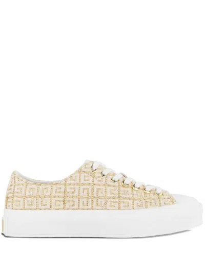 Givenchy 4g-pattern Platform Sneakers In Neutral