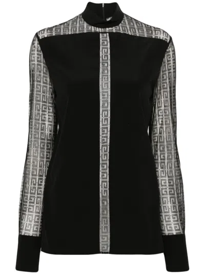 Givenchy 4g-pattern Silk Blouse In Black
