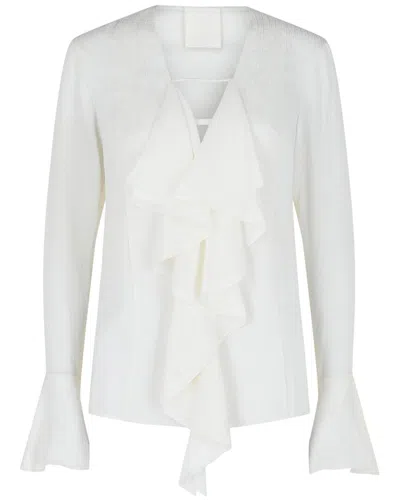 Givenchy 4g Pattern Silk Blouse In White