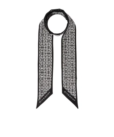 Givenchy 4g Pattern Silk Scarf In Black