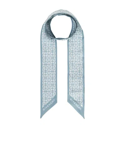 Givenchy 4g Pattern Silk Scarf In Blue