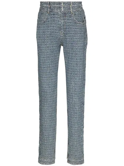 Givenchy Denim Jacquard Jeans In Blue