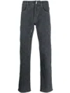 Givenchy 4g-pattern Zip Jeans In Grey