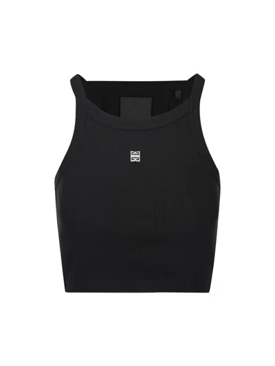 Givenchy 4g Plaque Cropped Tank Top In Black