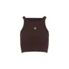 Givenchy 4g Logo Ribbed Crop Tank Top In Brown