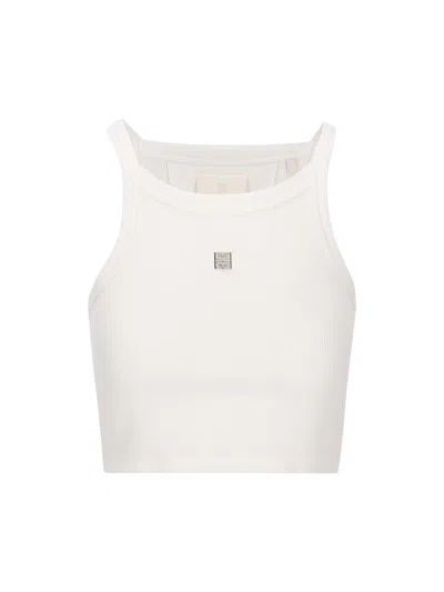 Givenchy 4g Plaque Cropped Tank Top In White