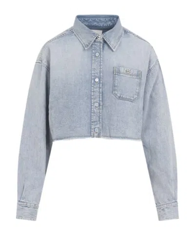 GIVENCHY GIVENCHY 4G PLAQUE DENIM SHIRT