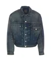 GIVENCHY GIVENCHY 4G PLAQUE DISTRESSED DENIM JACKET