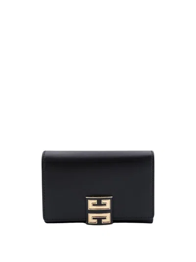 Givenchy 4g Plaque Flap Wallet In Black