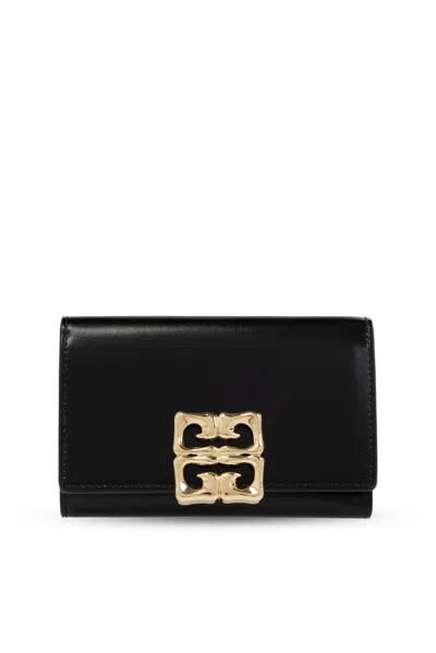 Givenchy 4g Plaque Flap Wallet In Black