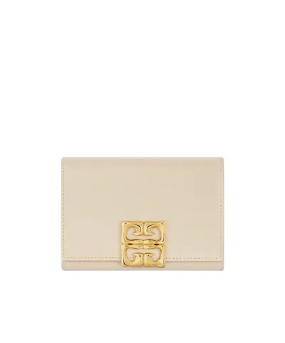Givenchy 4g Plaque Flap Wallet In Nude