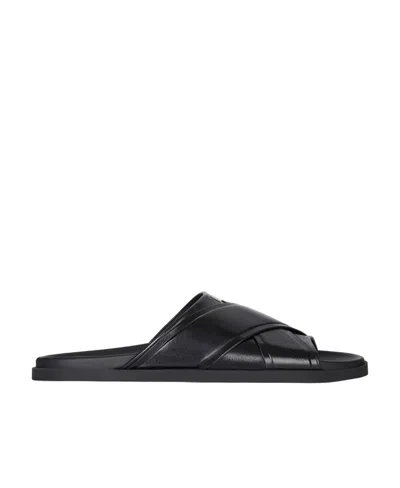 Givenchy 4g Plaque Flat Sandals In Black