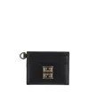 Givenchy 4g-plaque Leather Cardholder In Black