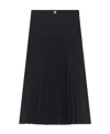 Givenchy Pleated Skirt In Wool With 4 Detail In Black