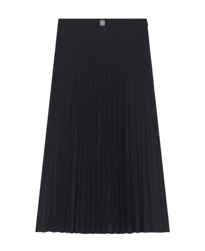 GIVENCHY GIVENCHY 4G PLAQUE PLEATED MIDI SKIRT