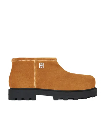 Givenchy 4g Plaque Storm Ankle Boots In Brown
