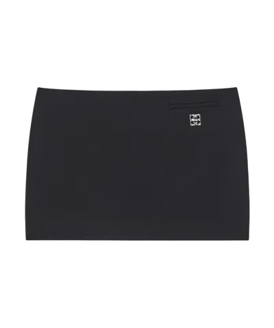 Givenchy 4g-plaque Wool Miniskirt In Black