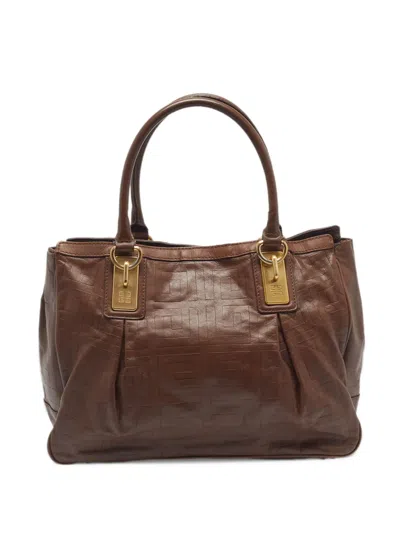 Pre-owned Givenchy 4g Pleated Tote Bag In Brown