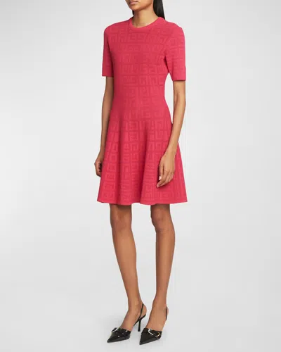 Givenchy 4g Pointelle Mini Dress In Pink