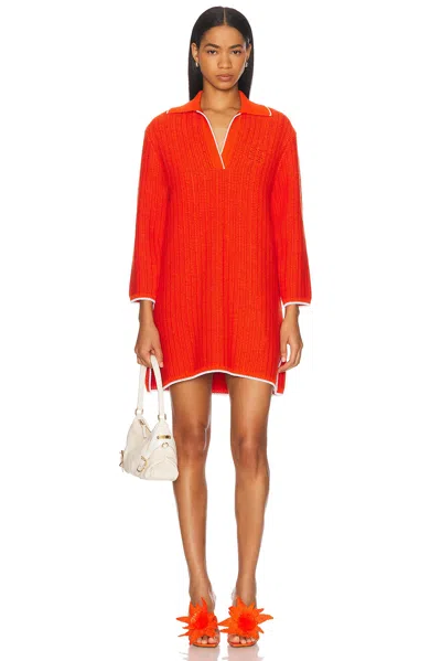 Givenchy Rib Polo Sweater Minidress In Orange