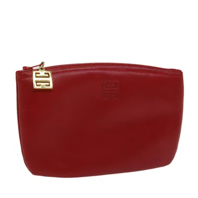 Pre-owned Givenchy 4g Pouch Leather Red Leather Clutche & Pouche Bag ()