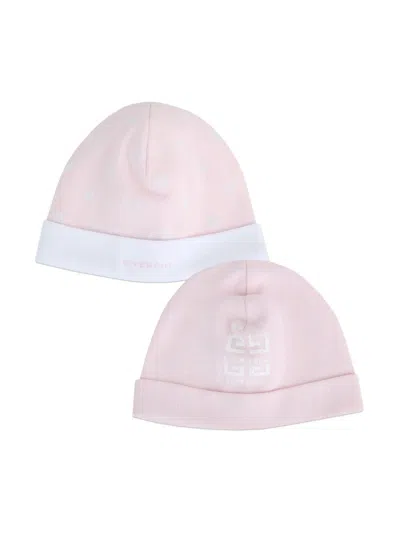 Givenchy Babies' 4g-print Cotton Beanie (set Of Two) In Pink