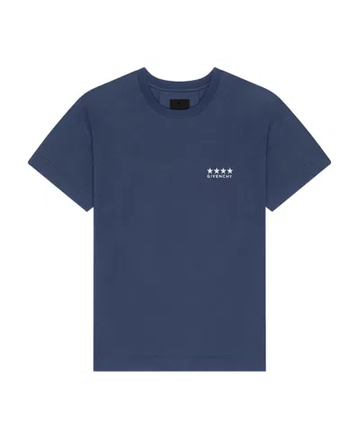 Givenchy 4g-print Cotton T-shirt In Deep Blue