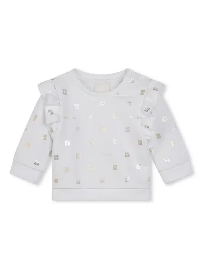 Givenchy Babies' 4g-print Cottonp-blend Sweatshirt In Silver