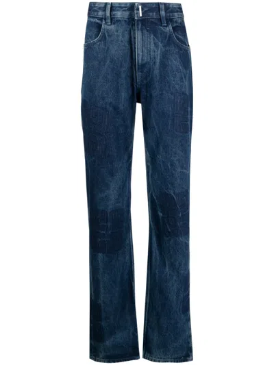Givenchy 4g-print Mid-rise Straight-leg Jeans In Blue