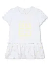Givenchy 4g-print Ruffled T-shirt Dress In White