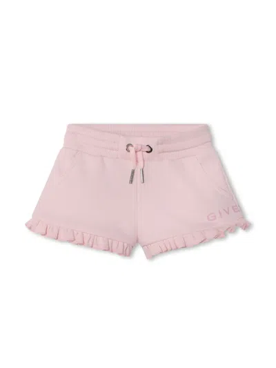Givenchy Babies' 4g-print Ruffled-trim Shorts In Pink